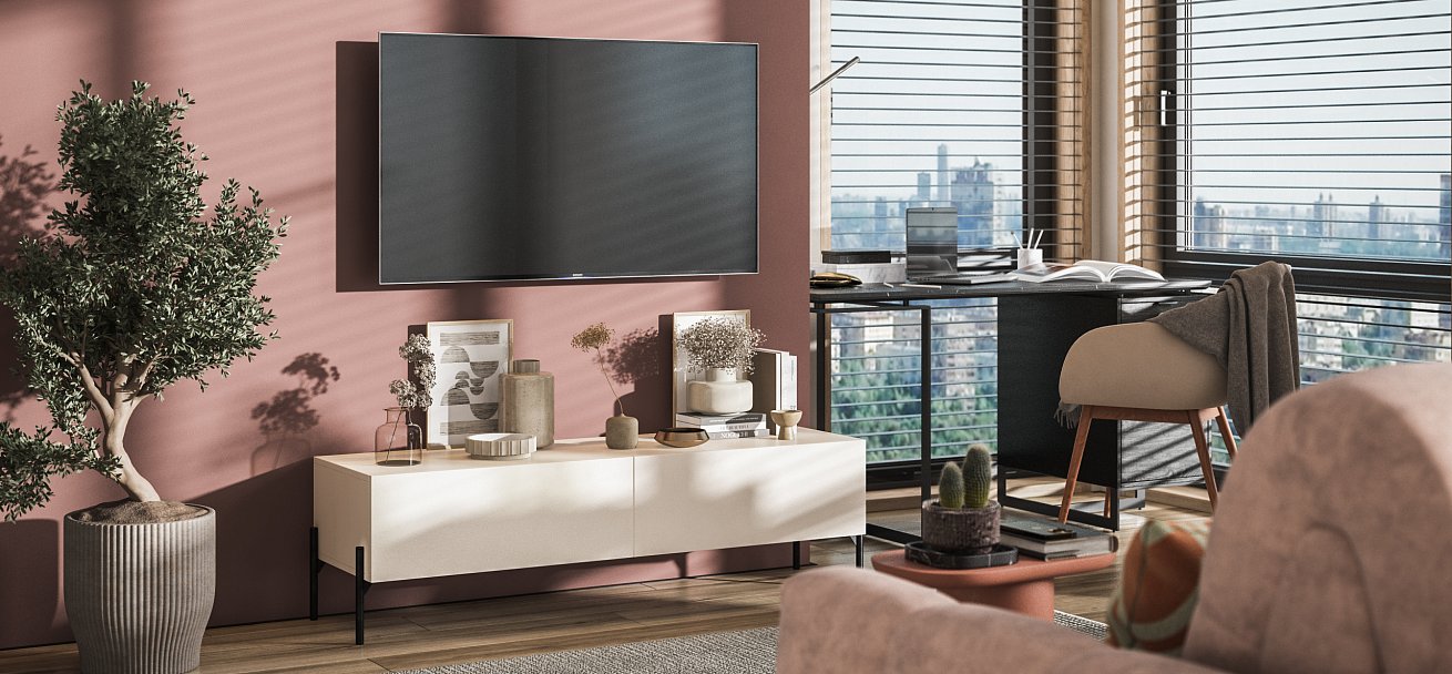 ТВ Тумба Босс Стандарт 140 Кашемир серый