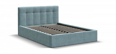 Белла Кровать без ПМ 140*200 велюр Монолит аква 3