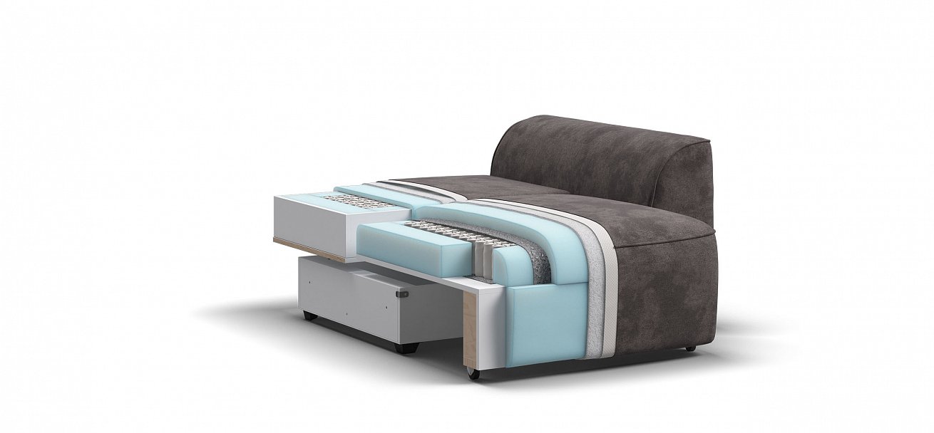 Кресло Кинг Модуль велюр Алькантара серый