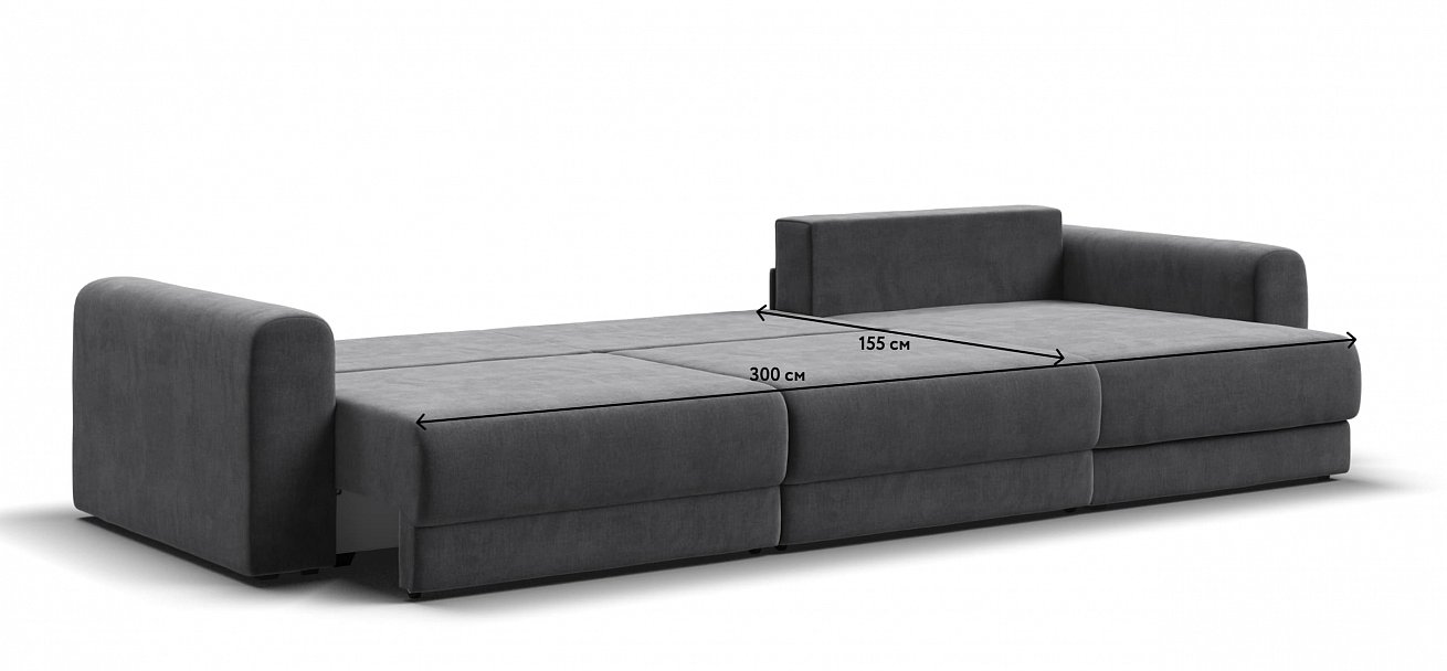 Модульный угловой диван Ричмонд Модуль Макс велюр Монолит серый