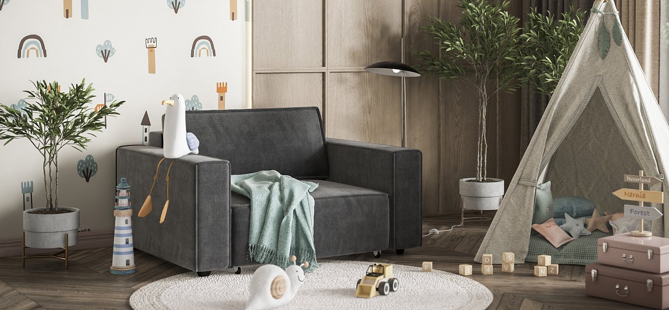 Кресло Босс Софт Модуль велюр Монолит серый