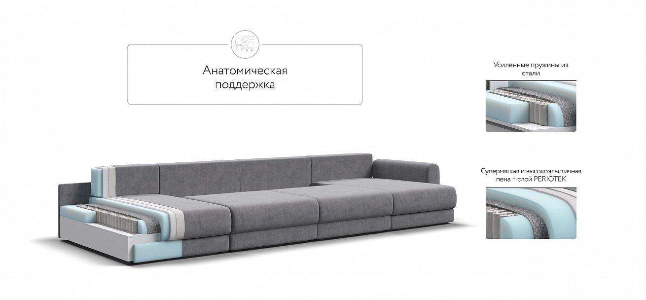 Модульный п-образный диван Ричмонд Модуль велюр Роял агат