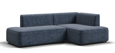 Угловой диван правый Кинг Твин велюр Роял синий 3