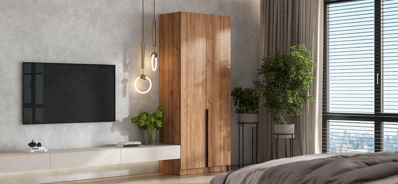 Рим 90 шкаф распашной 2Д 01 Орех Селект