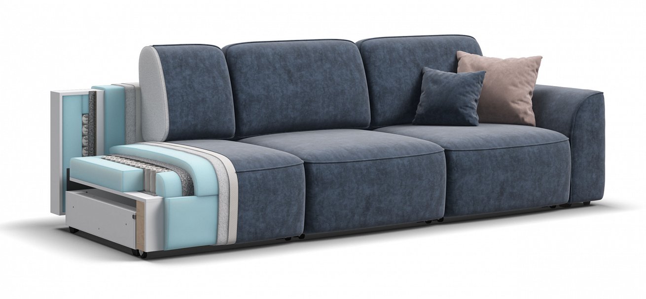 Диван Кинг Модуль Макс велюр Роял синий