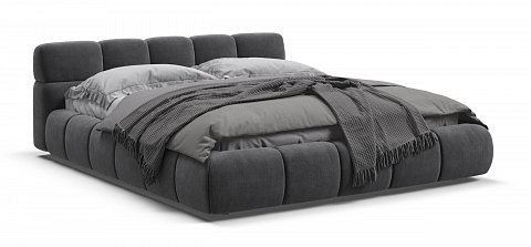 Босс Дрим Кровать+ПМ 160*200 велюр Монолит серый 1