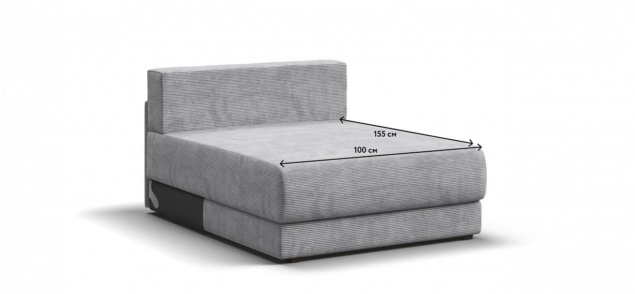 Ричмонд Модуль оттоманка Вельвет Корд серый