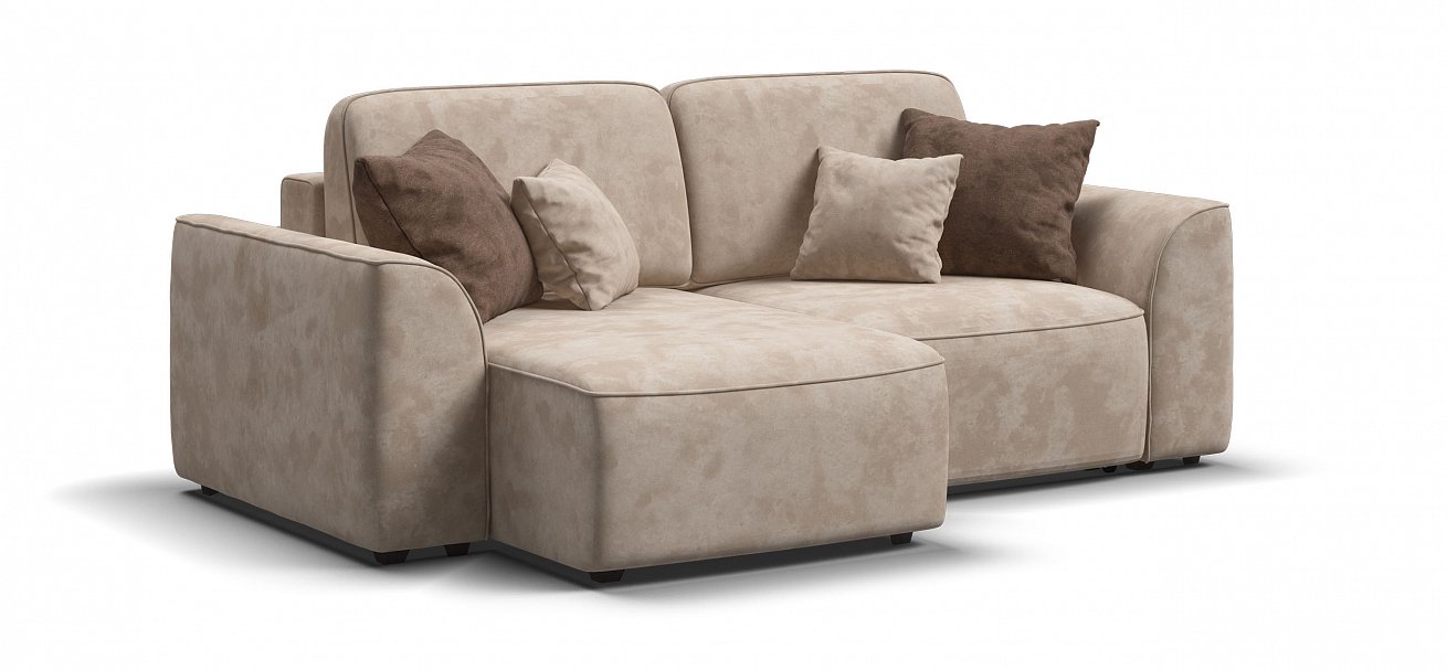 Угловой диван Кинг Модуль велюр Алькантара пепел