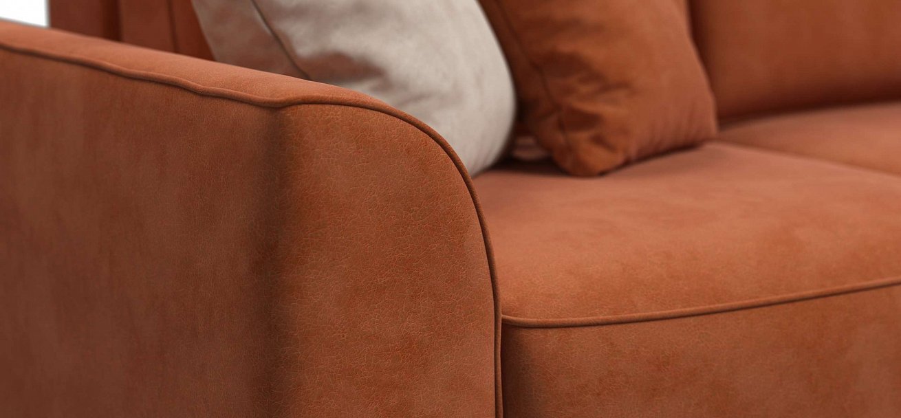 Угловой диван Кинг Модуль велюр Алькантара оранж