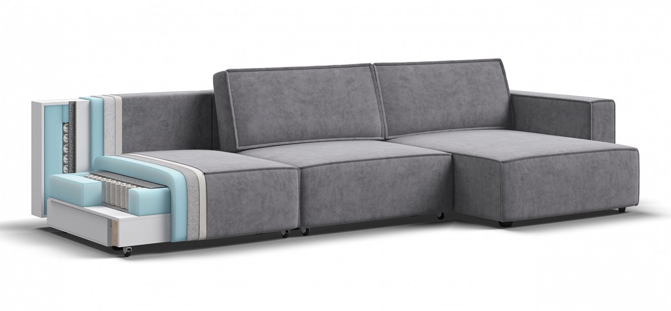 Угловой диван Босс Софт Модуль Макс велюр Роял агат