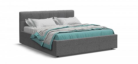 Белла Кровать+ПМ 160*200 Рогожка Мальмо серый