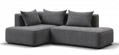 Угловой диван левый Кинг Твин Шенилл Клауд графит