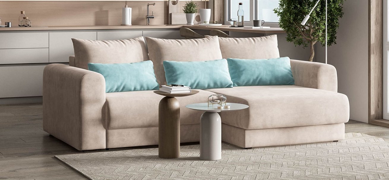 Модульный угловой диван Ричмонд Модуль велюр Монолит латте