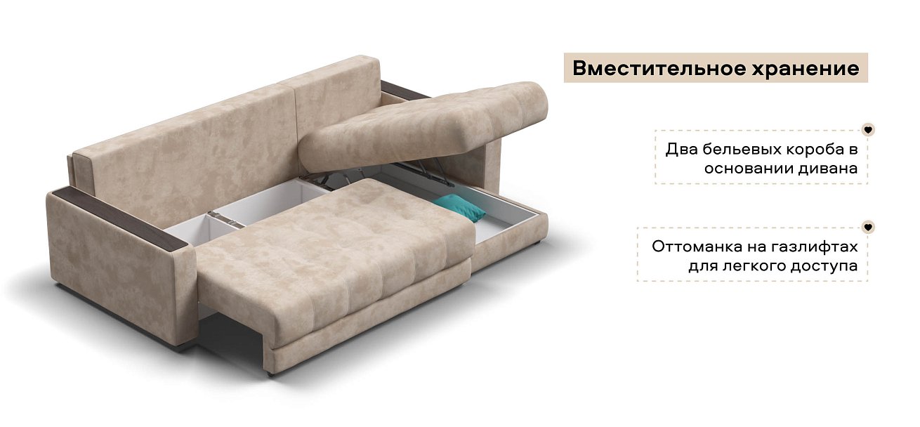 Угловой диван Босс Классик велюр Алькантара пепел