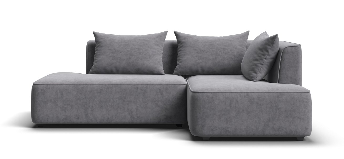 Угловой диван правый Кинг Твин велюр Роял агат