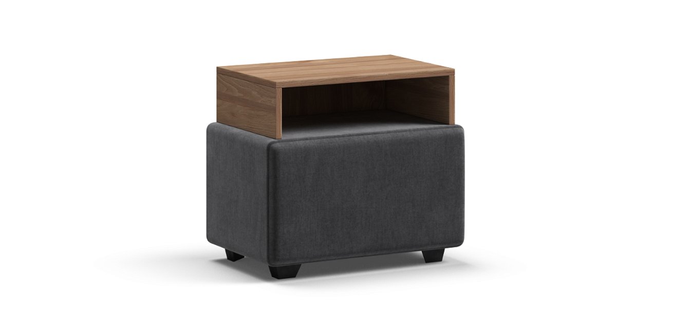 Тумба Босс велюр Монолит серый, Орех селект