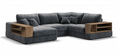 П-образный диван-кровать Босс Модуль Шенилл Глосс карбон 1