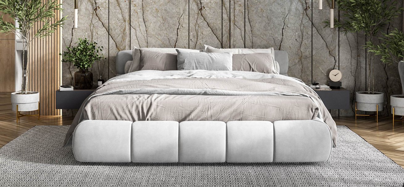 Босс Дрим Кровать+ПМ 160*200 велюр Монолит сталь