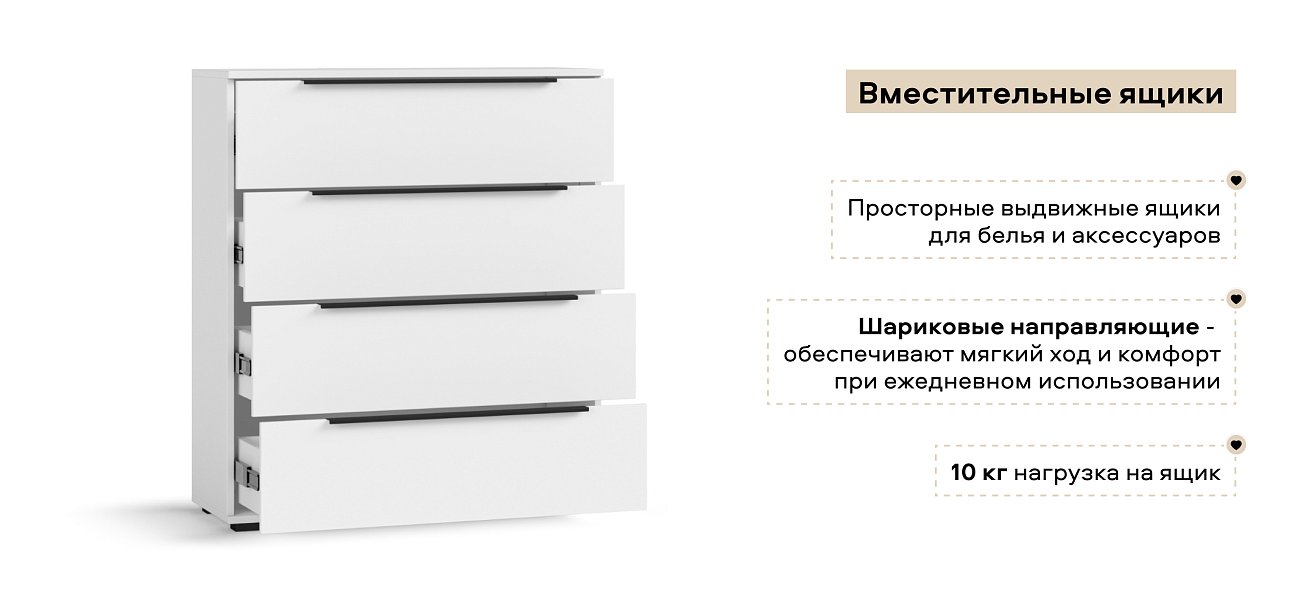 Комод Босс Стандарт Белый