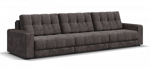 Диван Босс Гранд велюр Алькантара серый