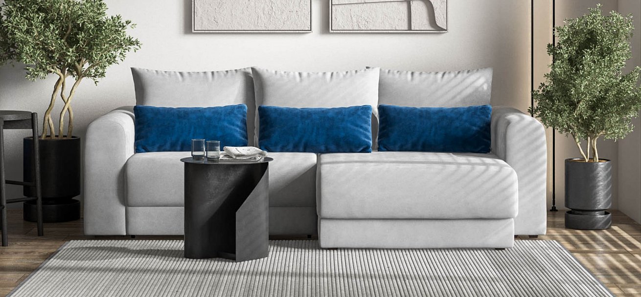 Модульный угловой диван Ричмонд Модуль велюр Монолит сталь