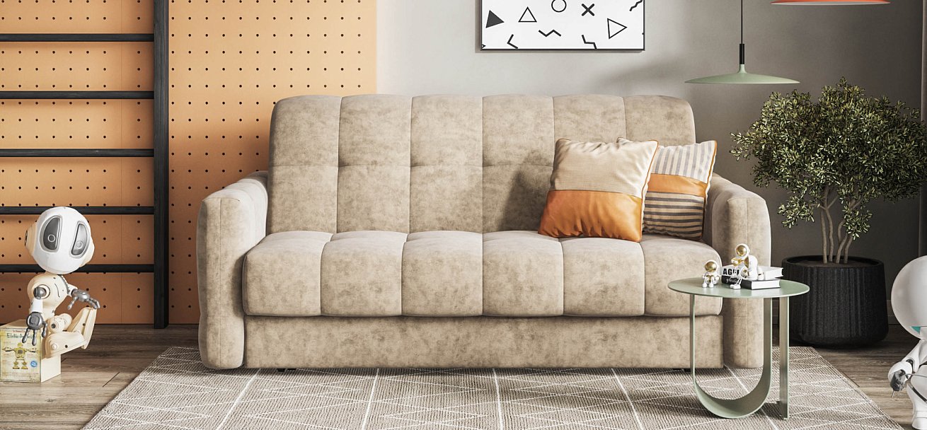 Диван Босс Слип 160 велюр Роял тауп