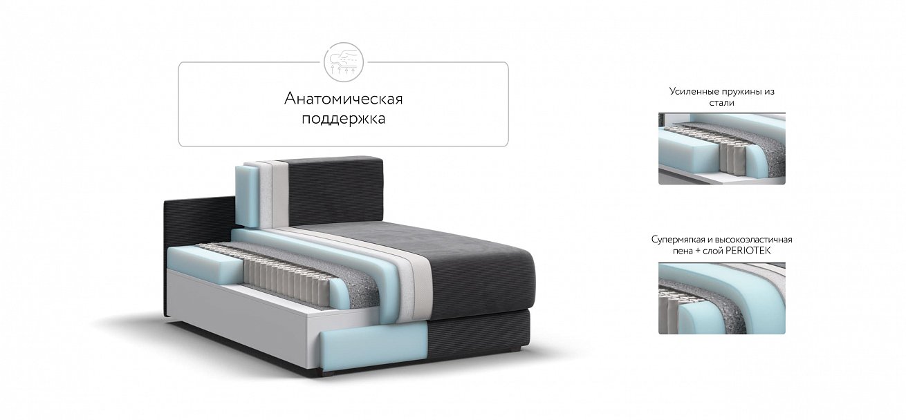 Ричмонд Модуль оттоманка Вельвет Корд графит