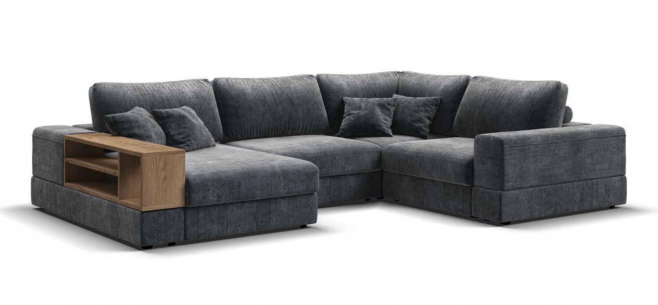 П-образный диван-кровать Босс Модуль Шенилл Глосс карбон