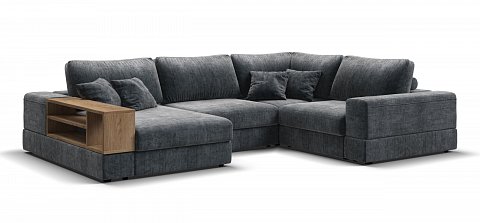 П-образный диван-кровать Босс Модуль Шенилл Глосс карбон 1