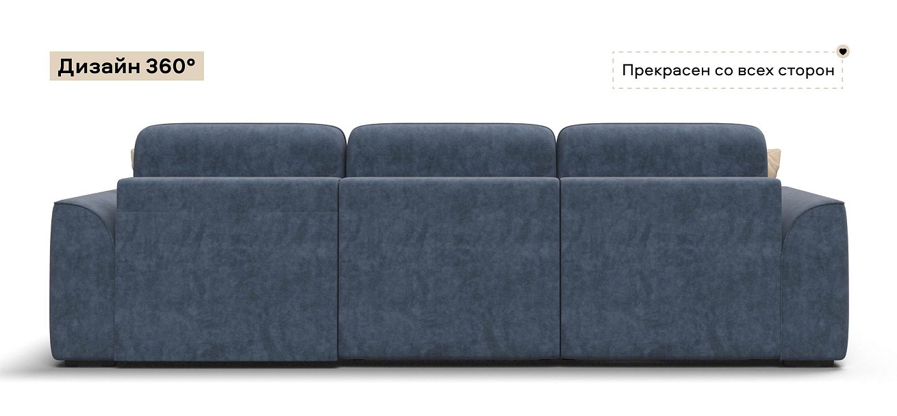 Угловой диван Кинг велюр Роял синий