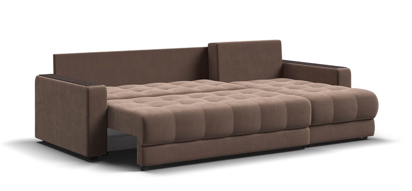 Угловой диван Босс Классик велюр Монолит мокко