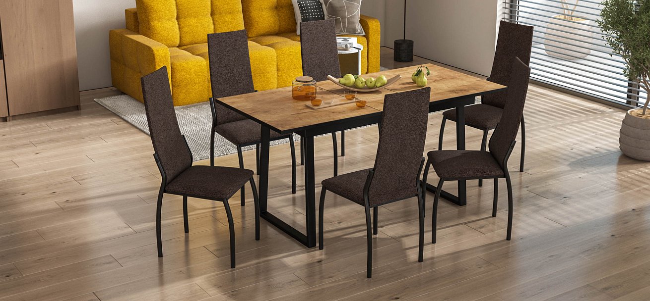 Стул АСТИ 2 шт. рогожка Мальмо шоколад К., черный