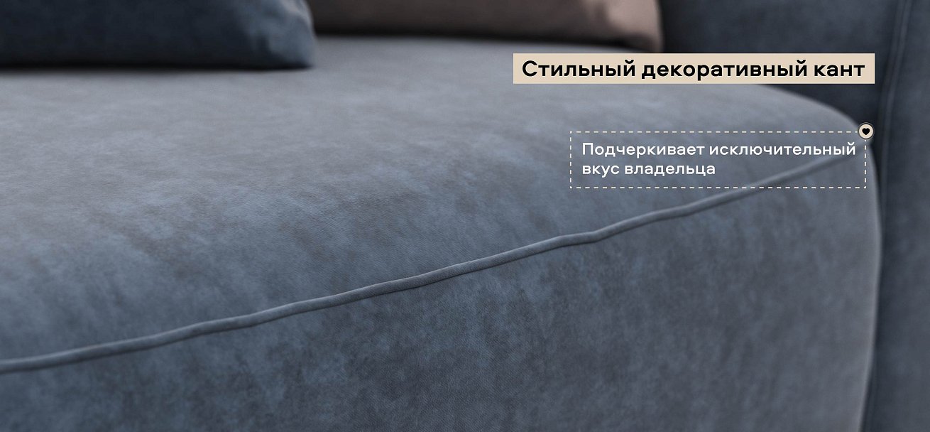 Угловой диван Кинг велюр Роял синий