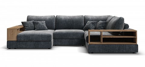 П-образный диван-кровать Босс Модуль Шенилл Глосс карбон 2