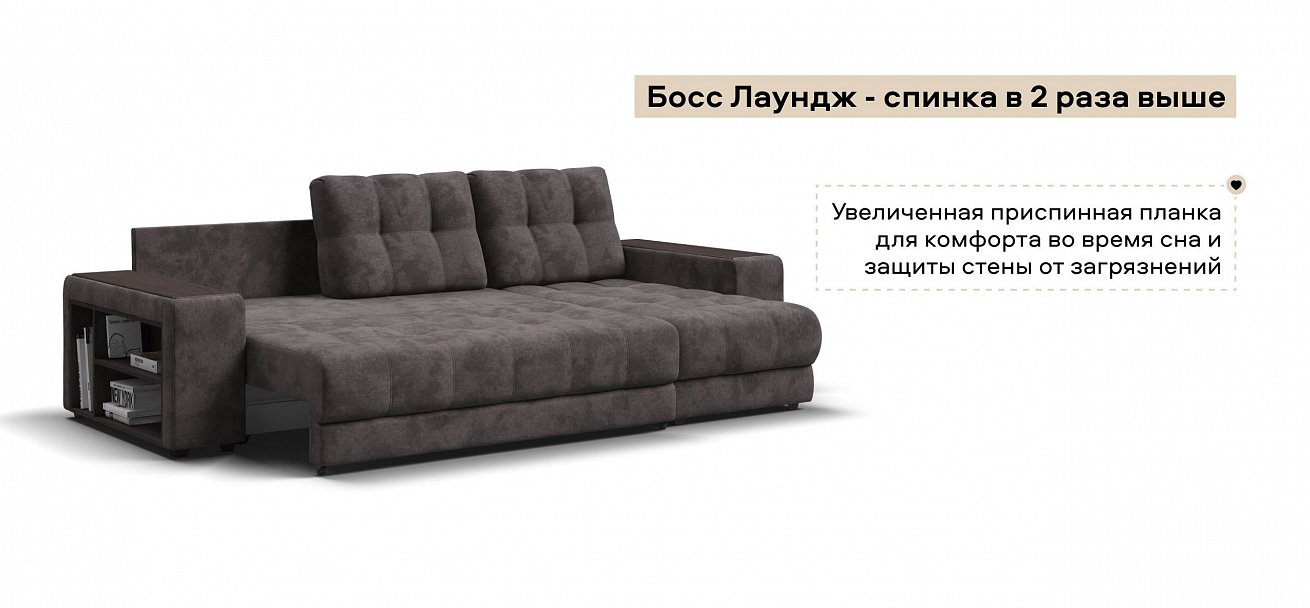 Угловой диван Босс ХЛ велюр Алькантара серый