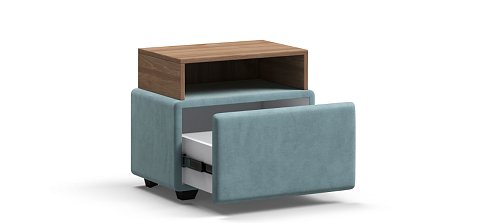Тумба Босс велюр Монолит аква, Орех селект 3