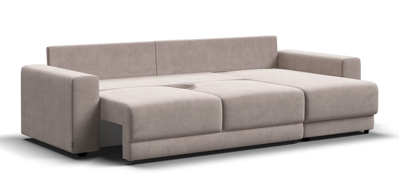 Угловой диван Босс Прайм ХЛ велюр Монолит латте