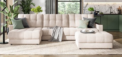 Угловой диван Босс Макс велюр Монолит латте 2