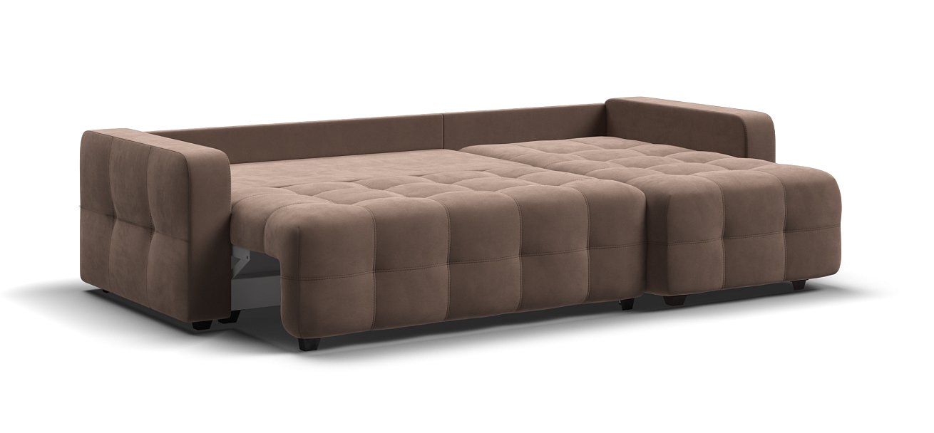 Угловой диван Денди велюр Монолит мокко