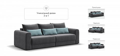 Модульный диван Ричмонд Модуль велюр Монолит серый 3