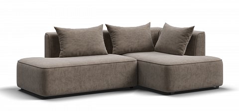 Угловой диван правый Кинг Твин велюр Роял тауп