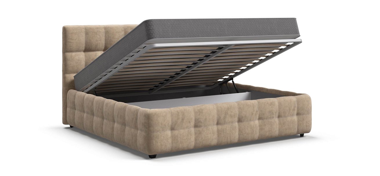 Босс Кровать+ПМ 180*200 велюр Роял шампань