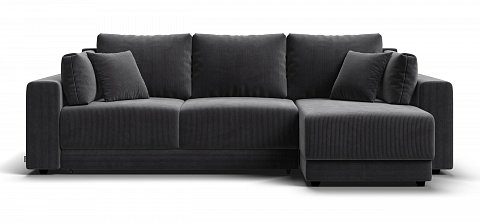 Угловой диван Босс Прайм ХЛ Вельвет Корд графит 1