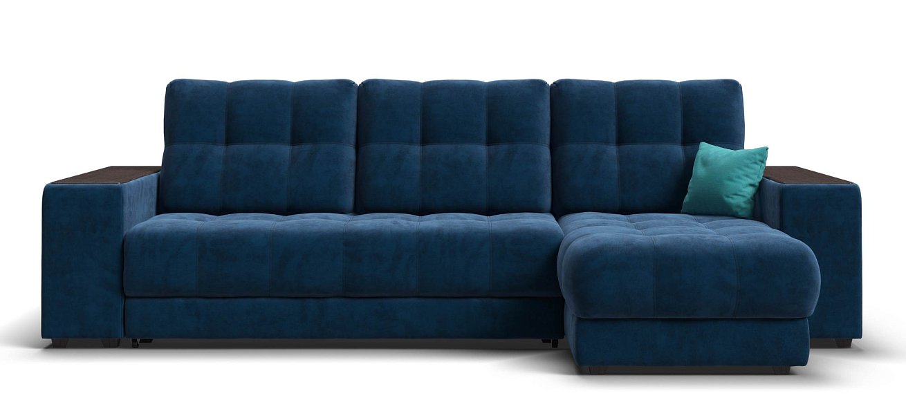 Угловой диван Босс ХЛ велюр Монолит синий