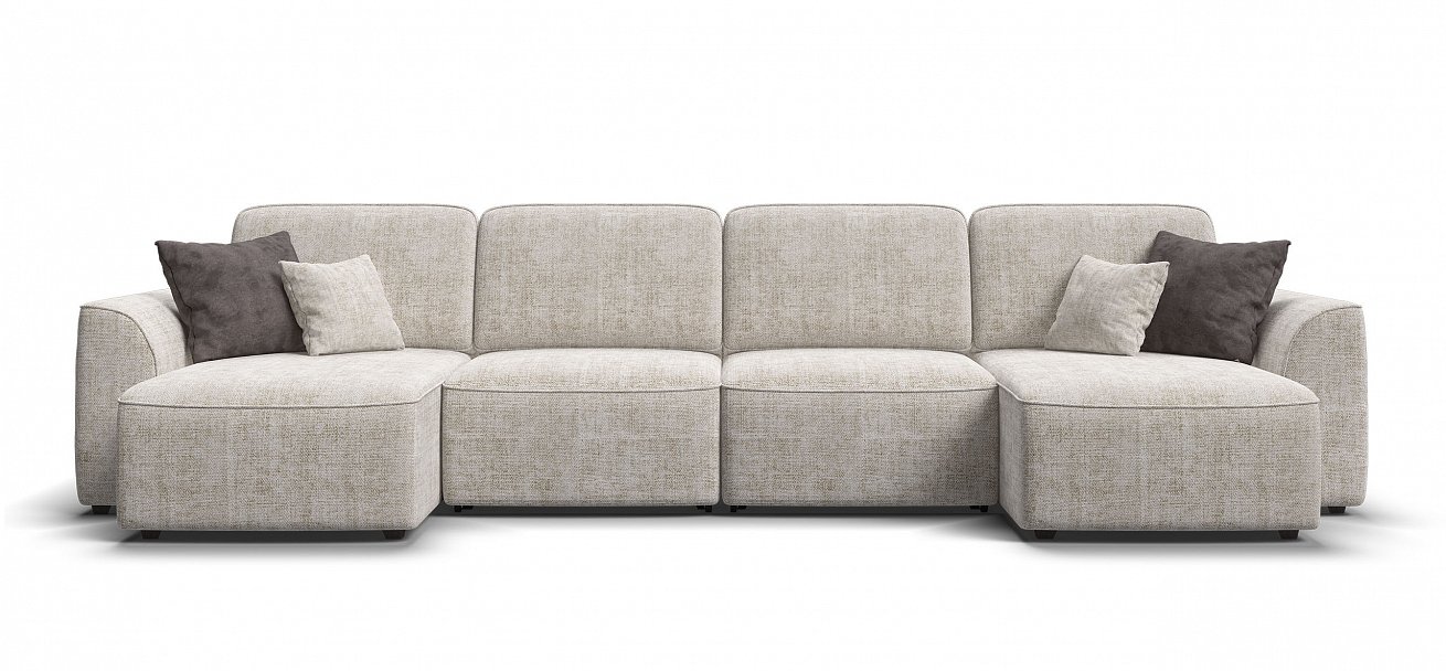 П-образный диван Кинг Модуль Шенилл Смарт кварц