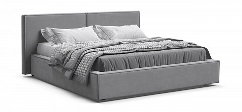 Норд Кровать+ПМ 160*200 велюр Монолит сталь