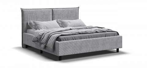 Лео Кровать 160*200 Вельвет Корд серый