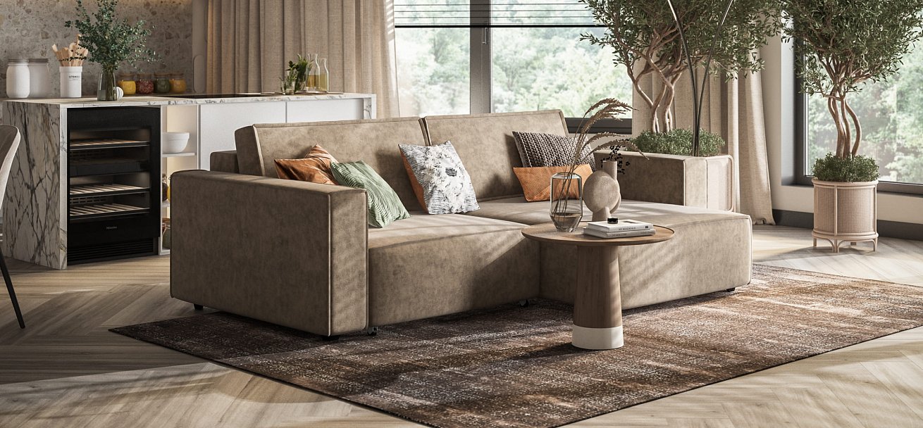 Угловой диван Босс Софт Модуль велюр Роял тауп