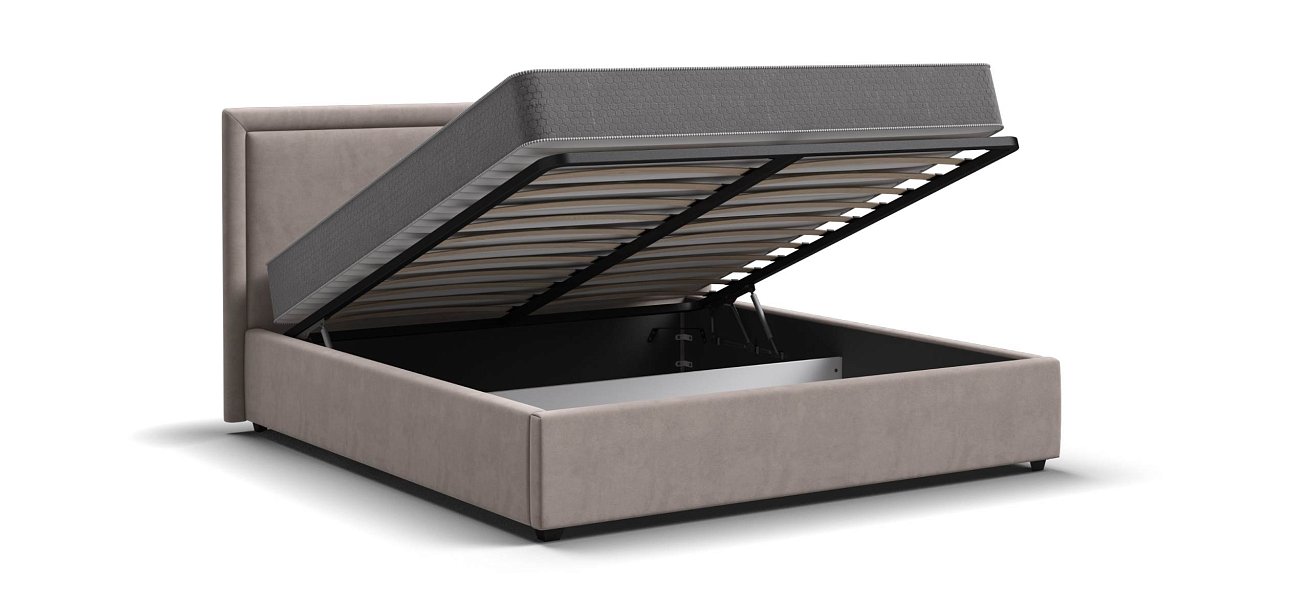 Фрея Кровать+ПМ 160*200 велюр Монолит латте