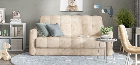 Диван Босс Слип 160 велюр Алькантара пепел 2